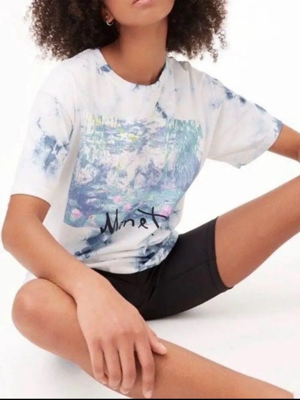 Graphic Tie-Dye Short Sleeve Tee - White/Blue size S